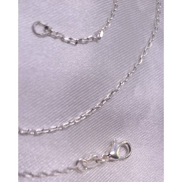 Sterling Silver 925 Plated 16 Inch Rolo Link Chain Necklace New 1/16th" Wide - Picture 2 of 3